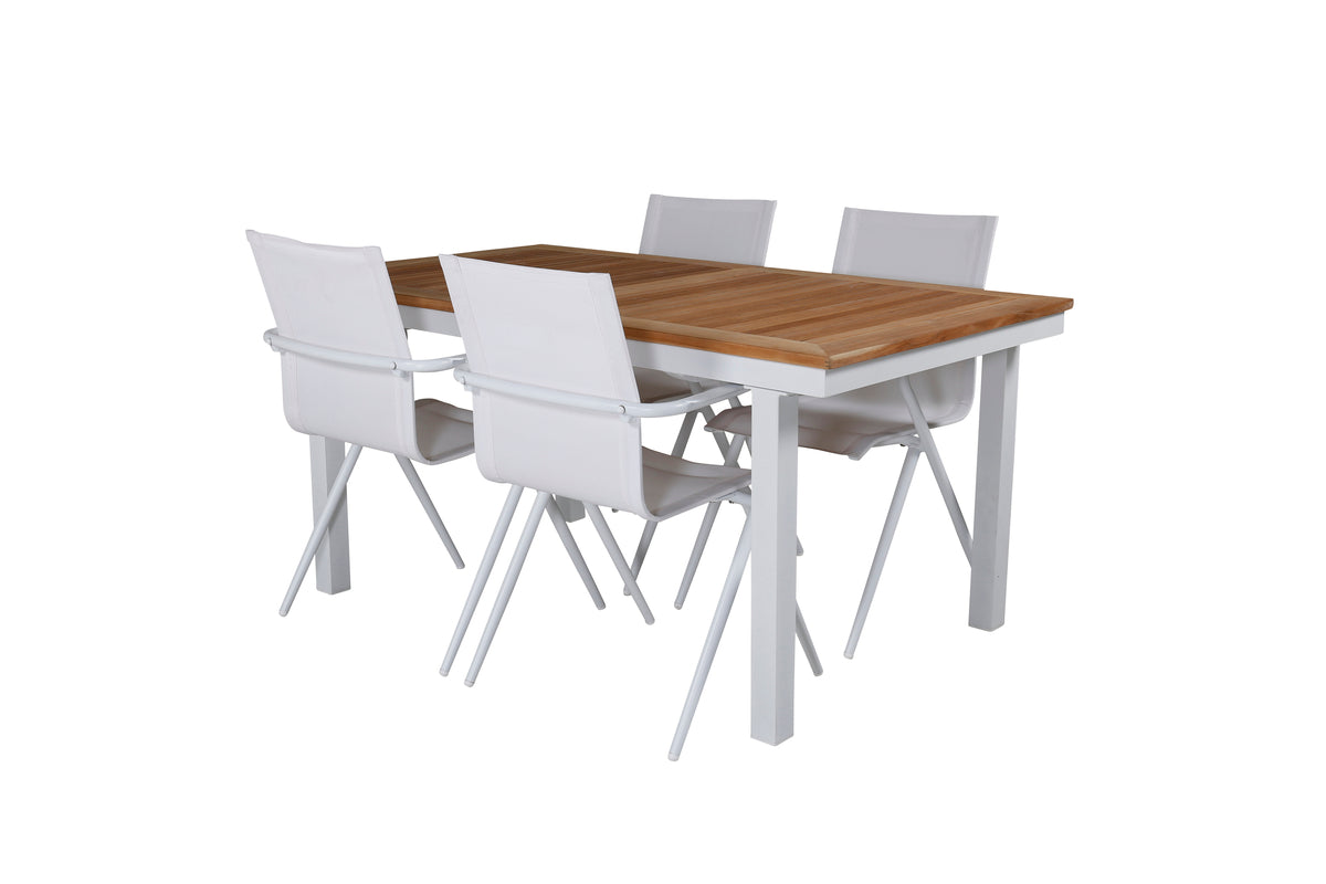 Venture Design Alina & Panama Matstolar Vit + Rektangulära Matbord 160x90x75 Vit