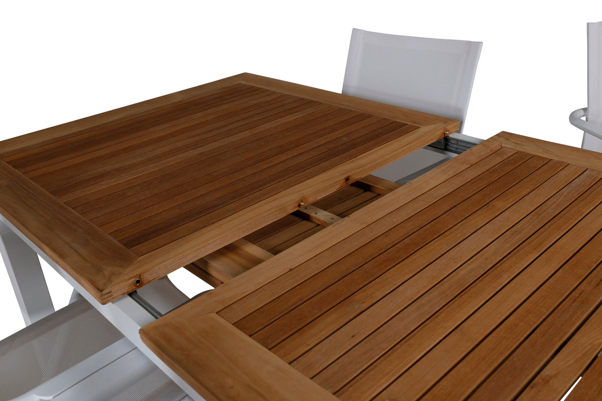 Venture Design Alina & Panama Matstolar Vit + Rektangulära Matbord 160x90x75 Vit