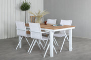 Venture Design Alina & Panama Matstolar Vit + Rektangulära Matbord 160x90x75 Vit