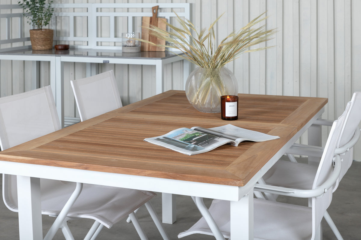 Venture Design Alina & Panama Matstolar Vit + Rektangulära Matbord 160x90x75 Vit