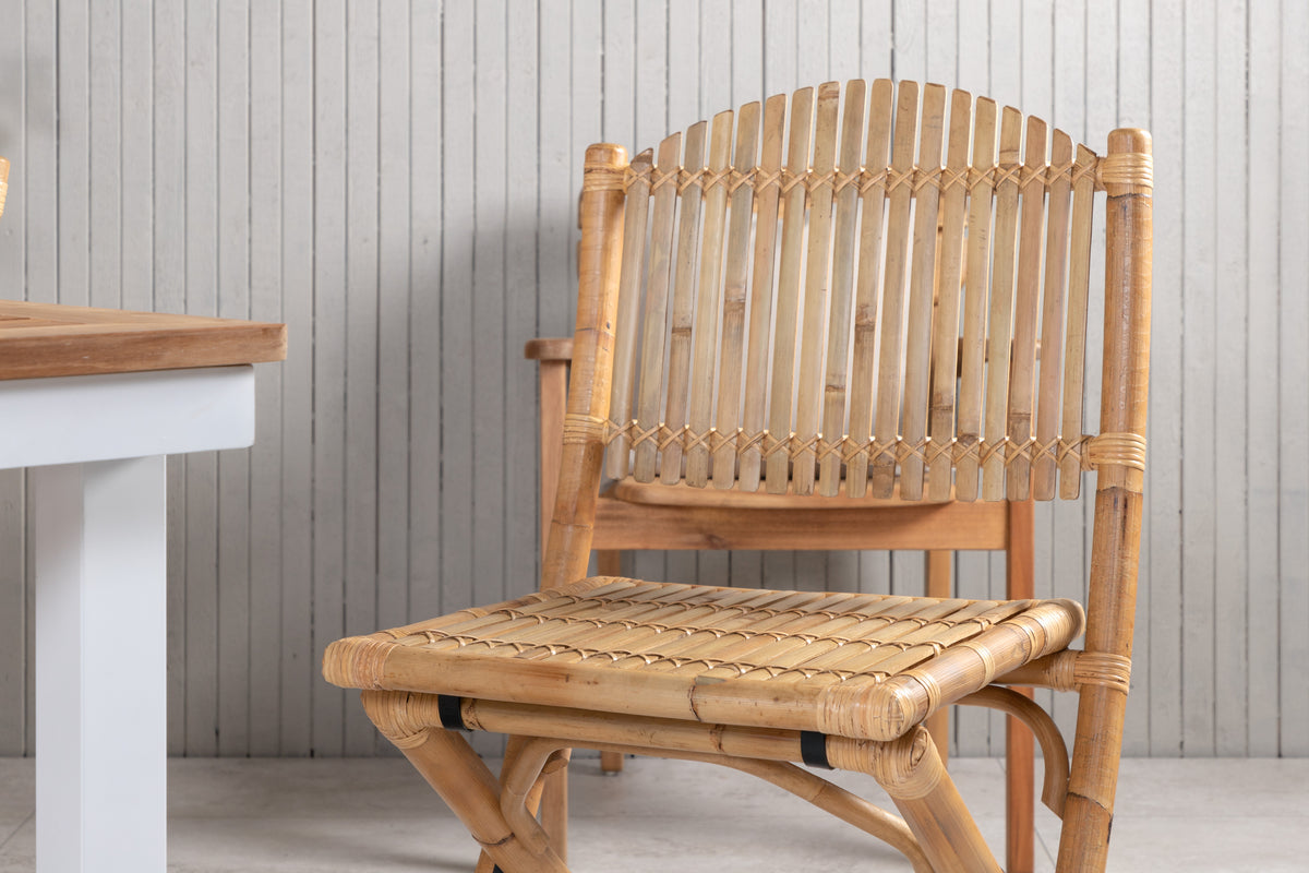 Venture Design Cane & Panama Caféstolar Natur + Matbord 160 x 90