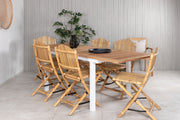 Venture Design Cane & Panama Caféstolar Natur + Matbord 160 x 90