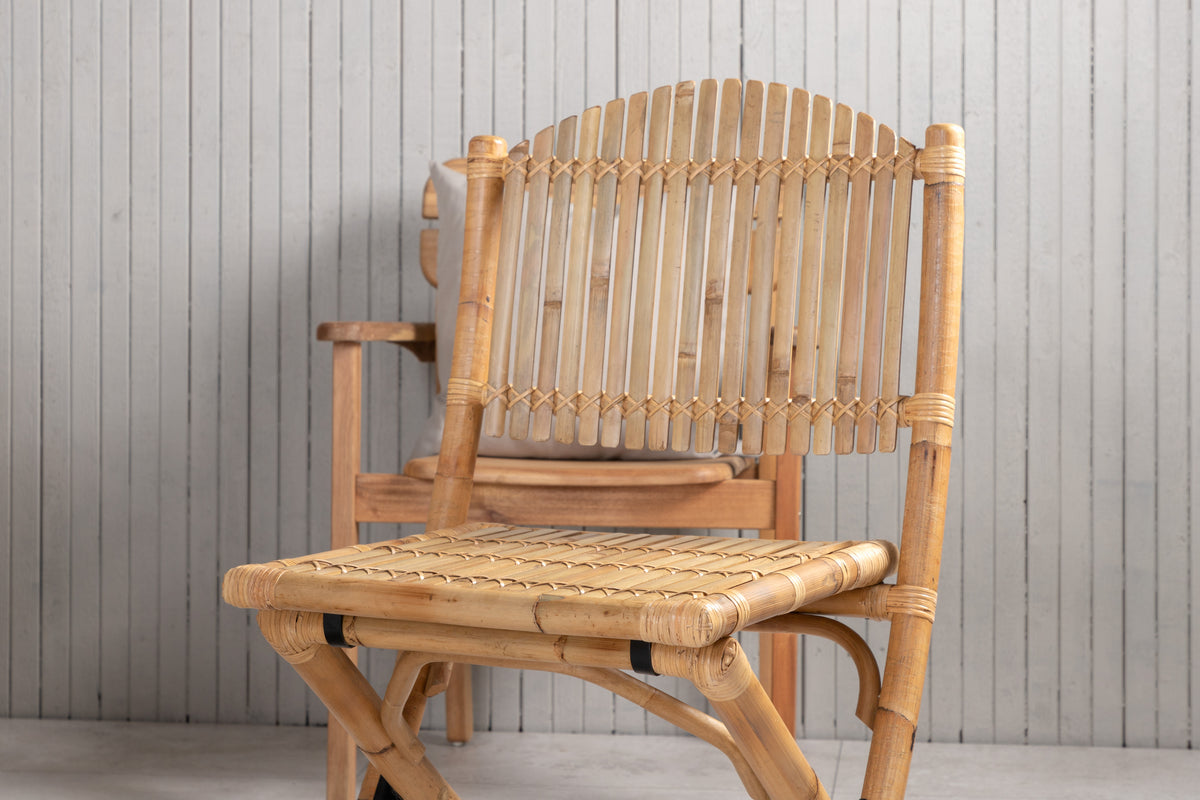 Venture Design Cane & Panama Caféstolar Natur + Matbord 160 x 90