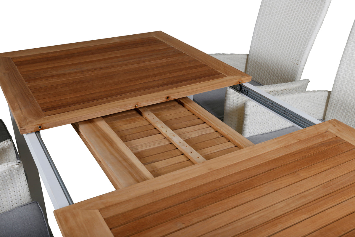 Venture Design Cane & Panama Caféstolar Natur + Matbord 160 x 90
