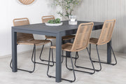 Venture Design Lindos & Marbella Matstolar Brun + Matbord 160x100x75