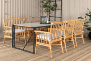 Venture Design Cane & Texas Caféstolar Natur + Matbord 200x100