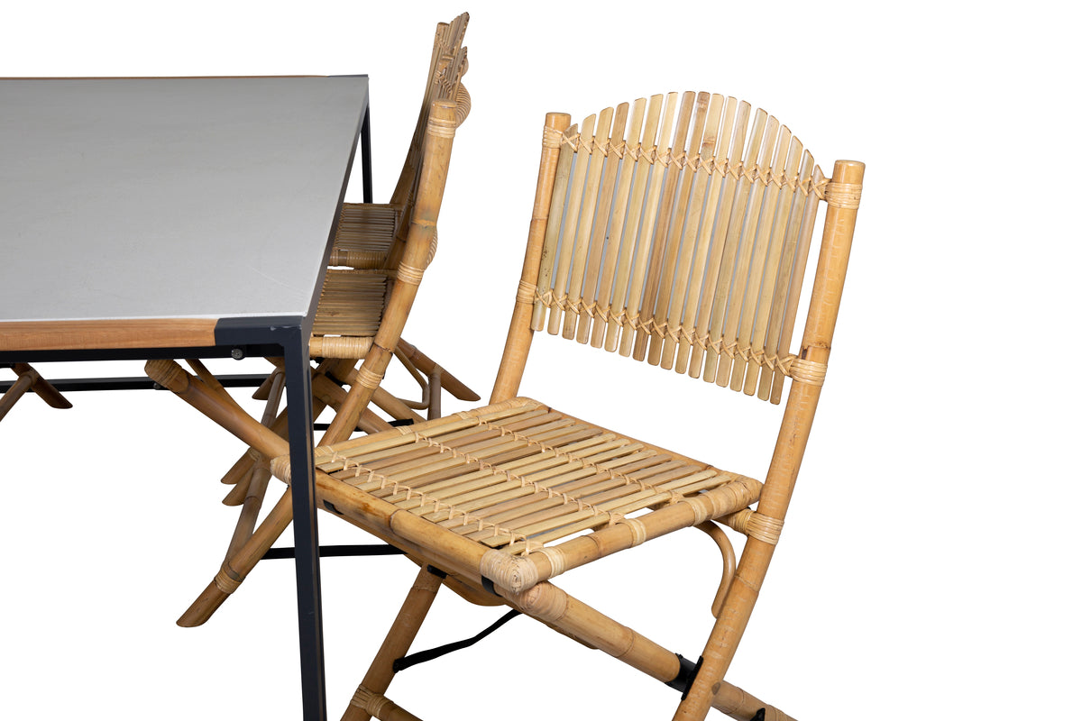 Venture Design Cane & Texas Caféstolar Natur + Matbord 200x100