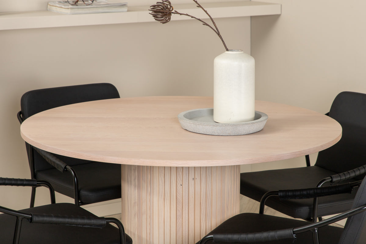 Venture Design Tvist & Bianca Matstolar Svart + Matbord ⌀110