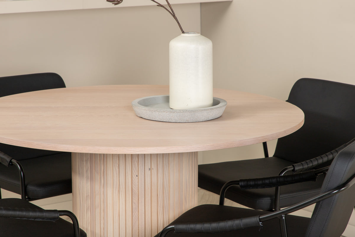 Venture Design Tvist & Bianca Matstolar Svart + Matbord ⌀110