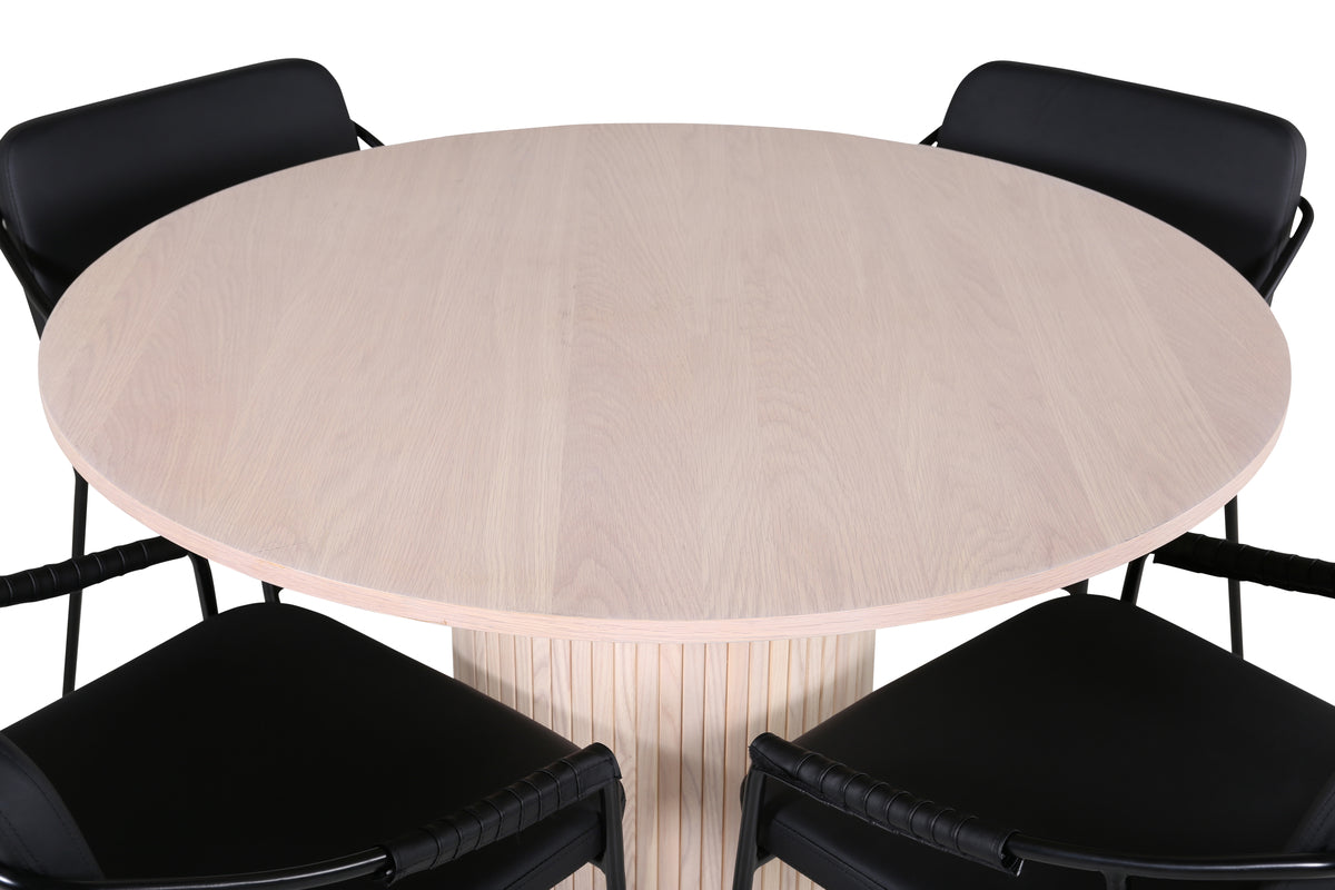 Venture Design Tvist & Bianca Matstolar Svart + Matbord ⌀110
