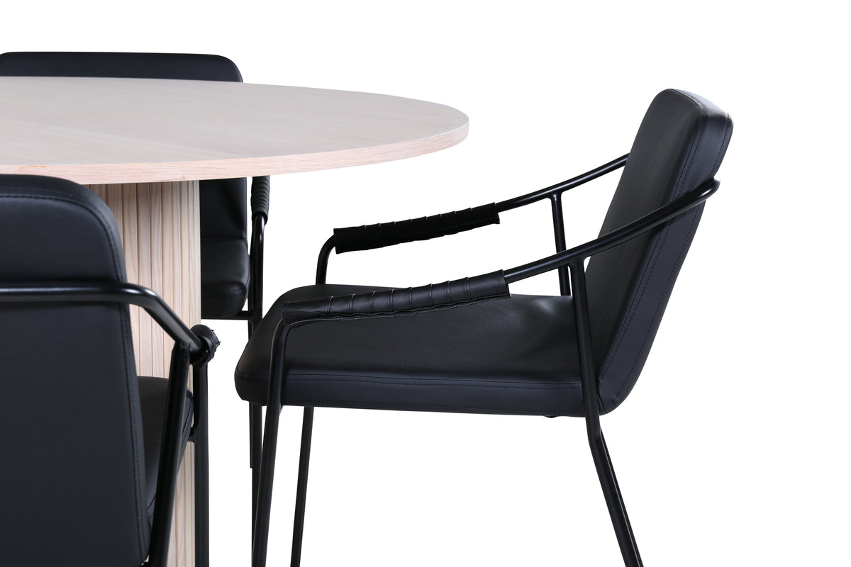 Venture Design Tvist & Bianca Matstolar Svart + Matbord ⌀110