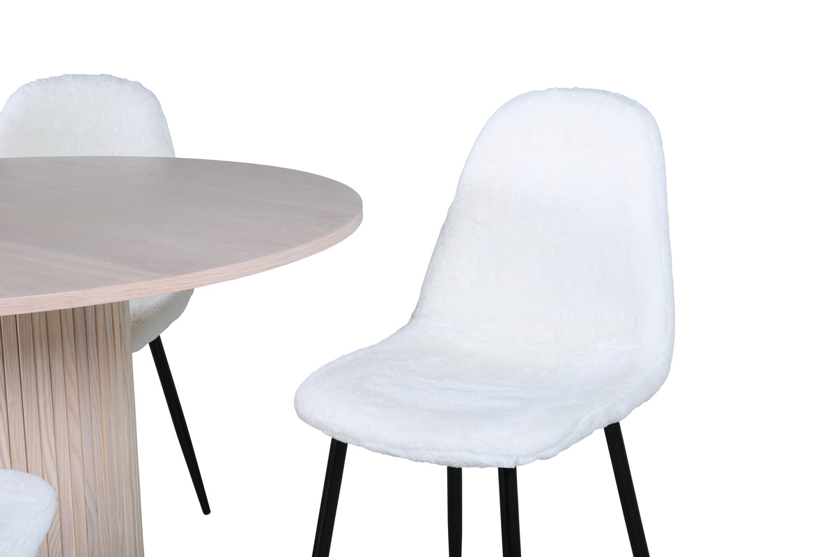 Venture Design Bianca & Polar Runda Matbord ⌀110 Vitputsad + Matstolar 2-pack Vit