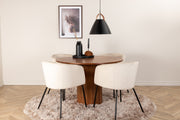 Venture Design Berit & Bianca Matstolar Beige + Matbord ⌀110