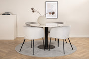 Venture Design Berit & Estelle Matstolar Grå + Matbord ⌀106