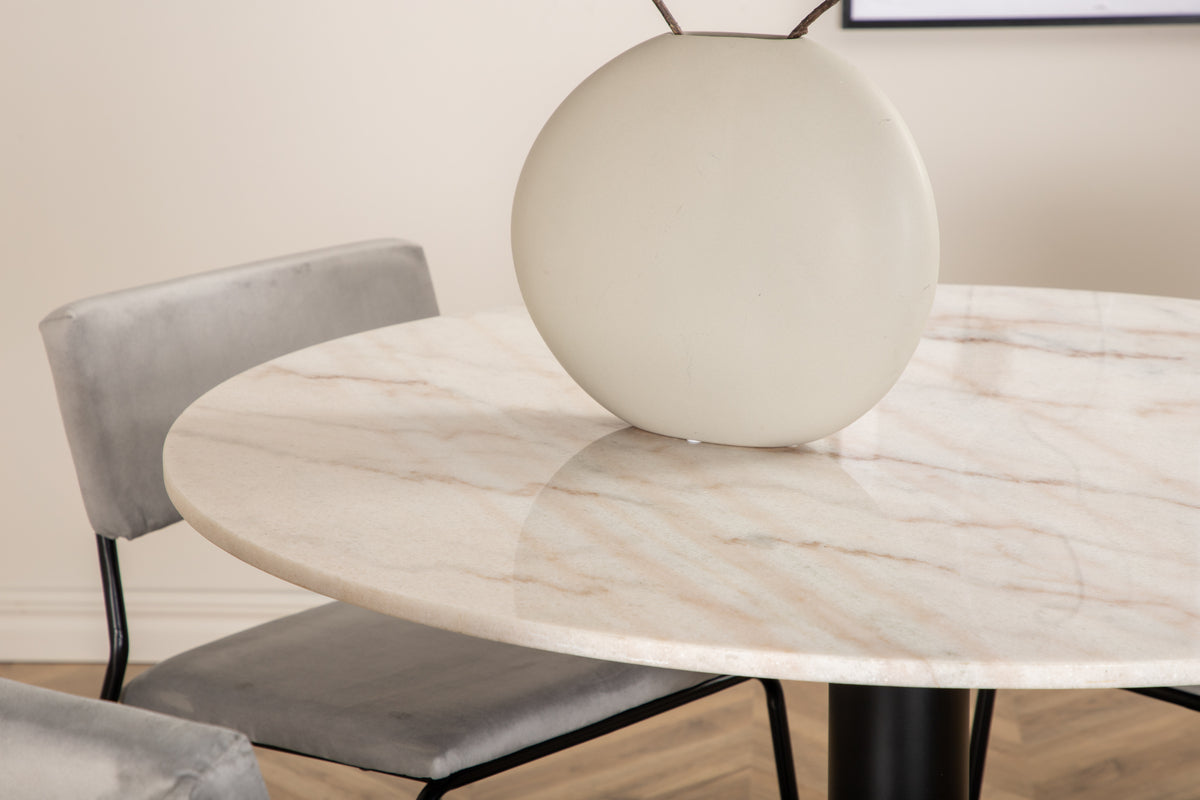 Venture Design Kenth & Estelle Matstolar Grå + Matbord ⌀106