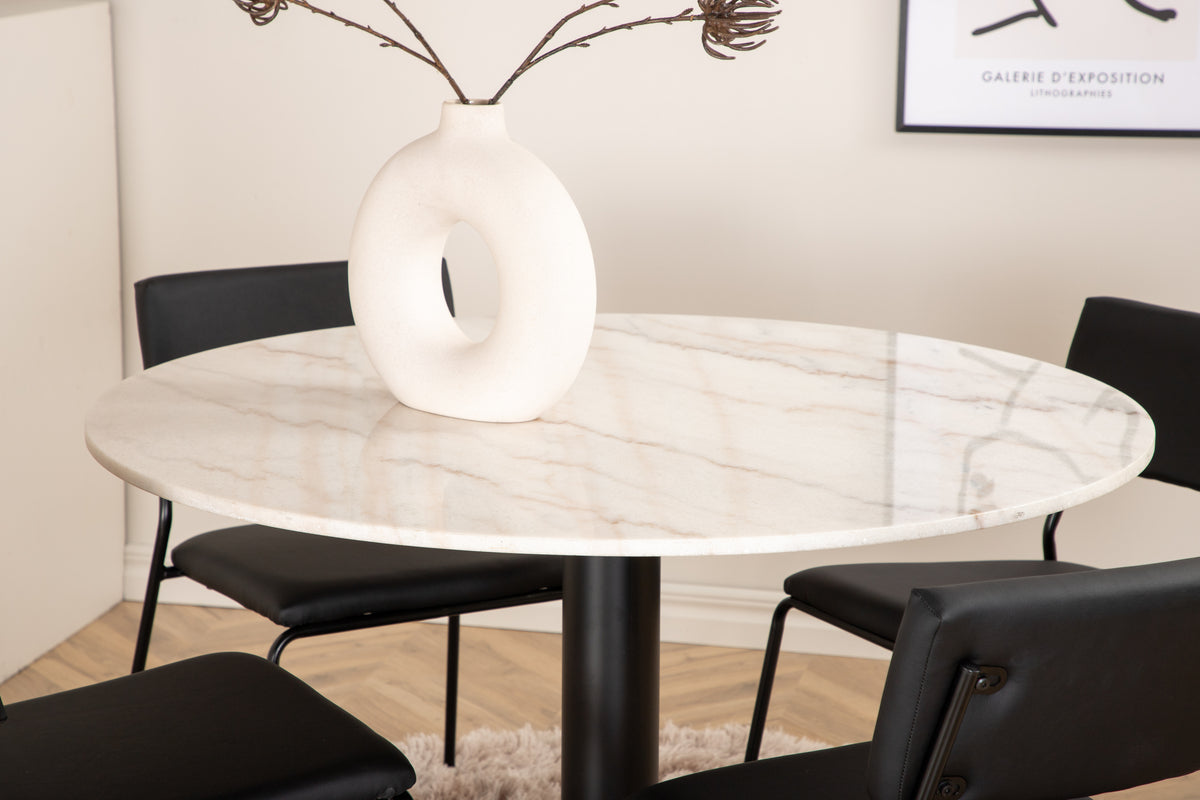 Venture Design Kenth & Estelle Matstolar Svart + Matbord ⌀106