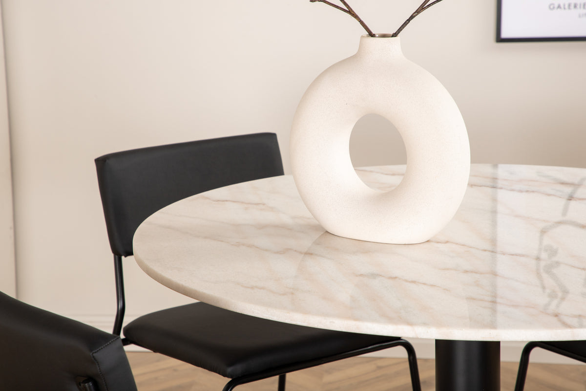 Venture Design Kenth & Estelle Matstolar Svart + Matbord ⌀106