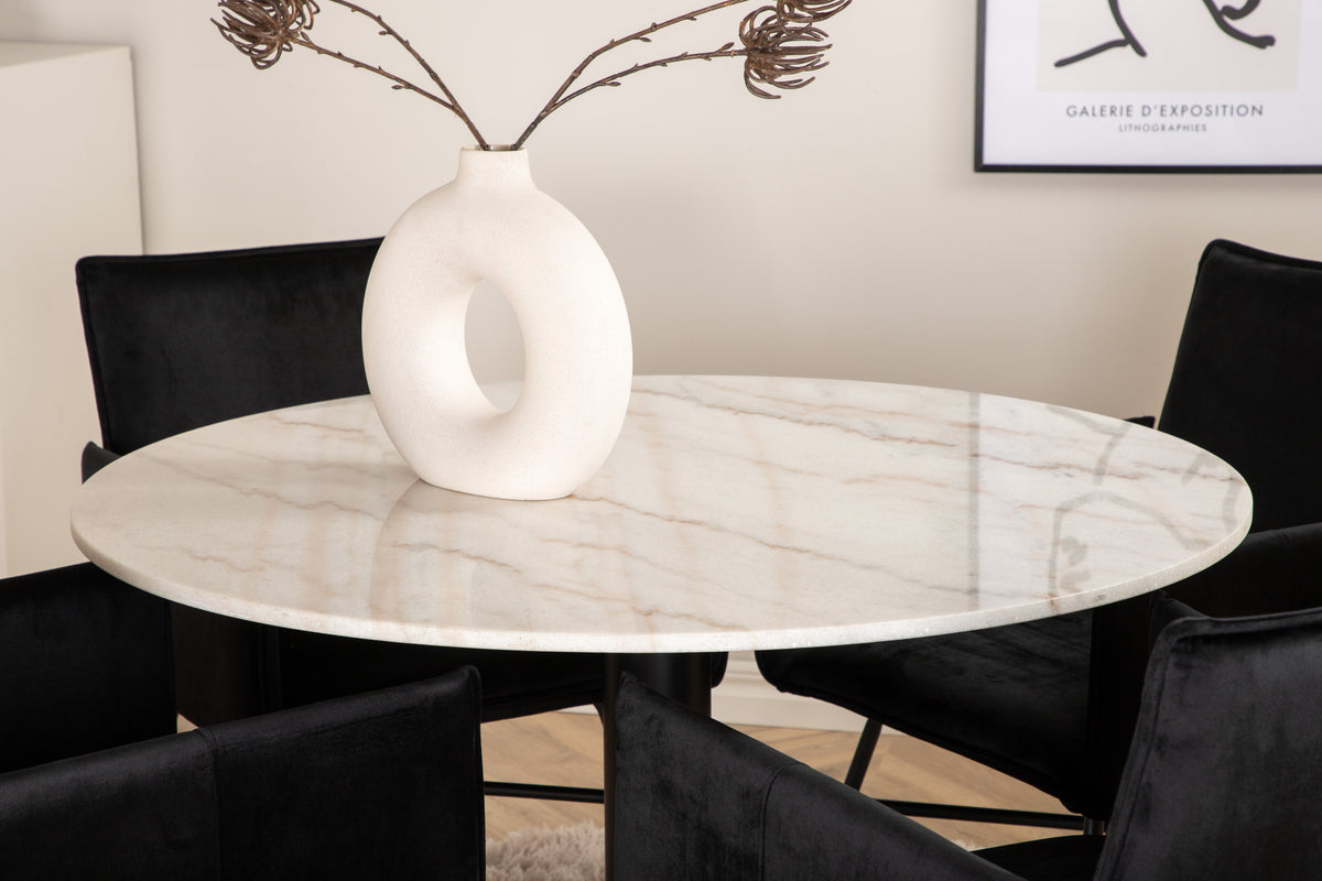 Venture Design Petra & Estelle Matstolar Svart + Matbord ⌀106
