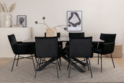 Venture Design Petra & Piazza Matstolar Svart + Matbord 90x180