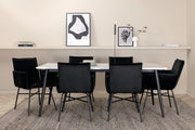 Venture Design Jimmy & Petra Rektangulära Matbord 195 x 90 Vit + Matstolar Svart