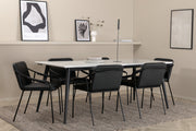 Venture Design Jimmy & Tvist Matbord 90 x 195 + Matstolar Svart