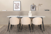 Venture Design Jimmy & Velvet Matbord 90 x 195 + Matstolar Beige