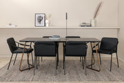 Venture Design Petra & Tvist Matbord 90x190 + Matstolar Svart