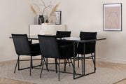 Venture Design Petra & Leif Matstolar Svart + Matbord 90x200
