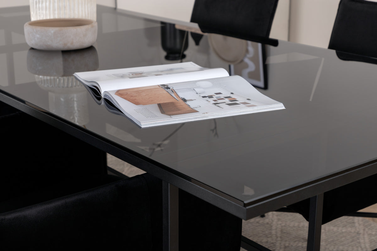 Venture Design Petra & Leif Matstolar Svart + Matbord 90x200