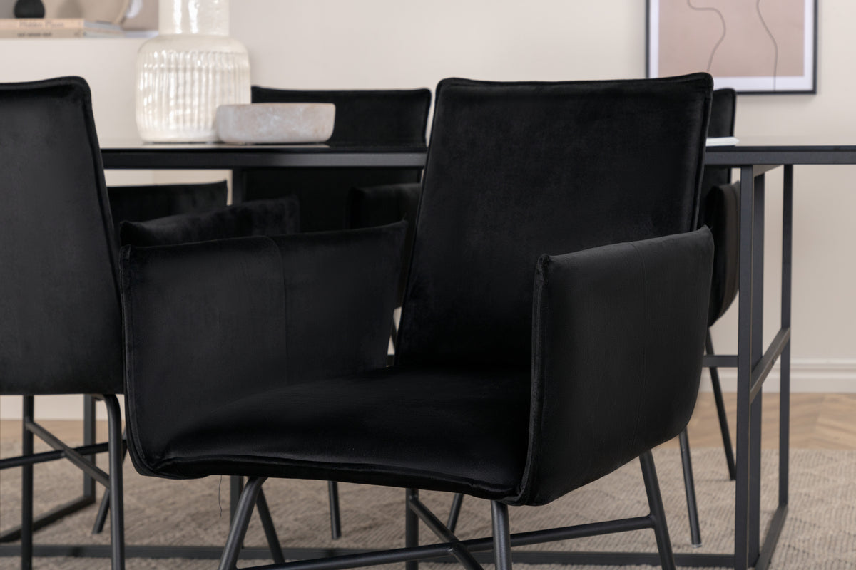 Venture Design Petra & Leif Matstolar Svart + Matbord 90x200