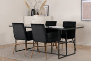 Venture Design Petra & Leif Matstolar Svart + Matbord 90x200