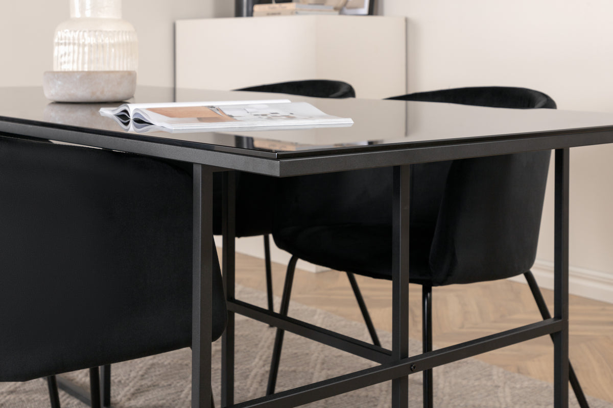 Venture Design Berit & Leif Matstolar Svart + Matbord 90x200