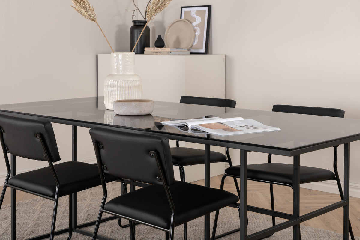 Venture Design Kenth & Leif Matstolar Svart + Matbord 90x200