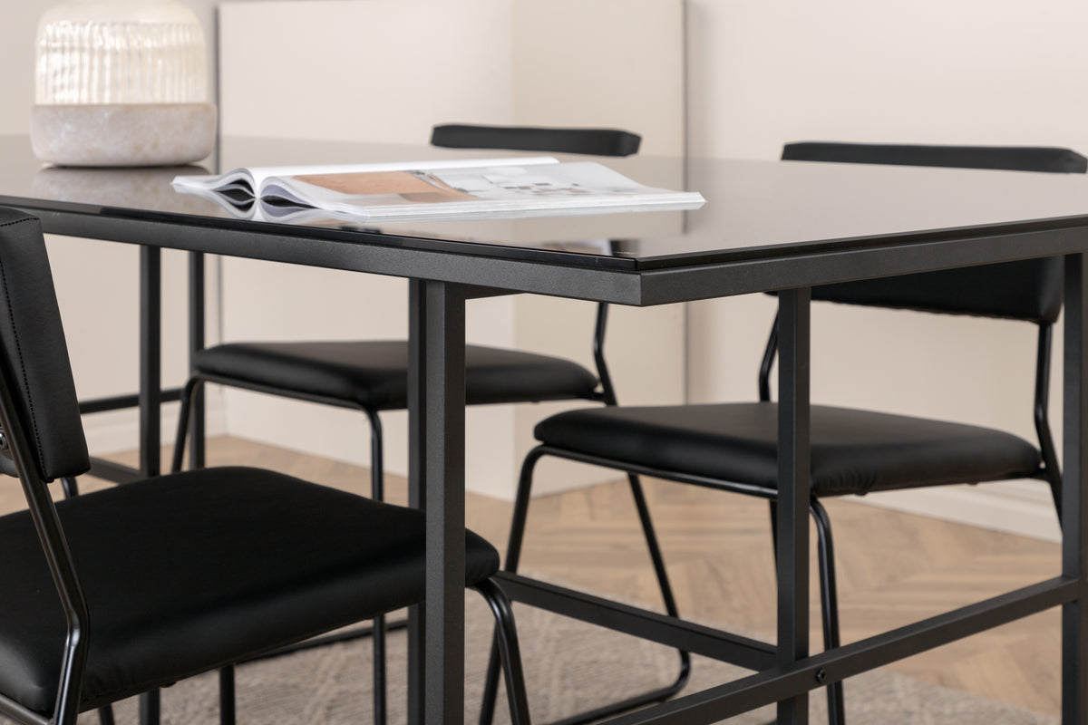 Venture Design Kenth & Leif Matstolar Svart + Matbord 90x200