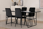 Venture Design Leif & Windu Matbord 90x200 + Matstolar Svart