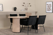 Venture Design Petra & Bianca Matstolar Svart + Matbord 90x200