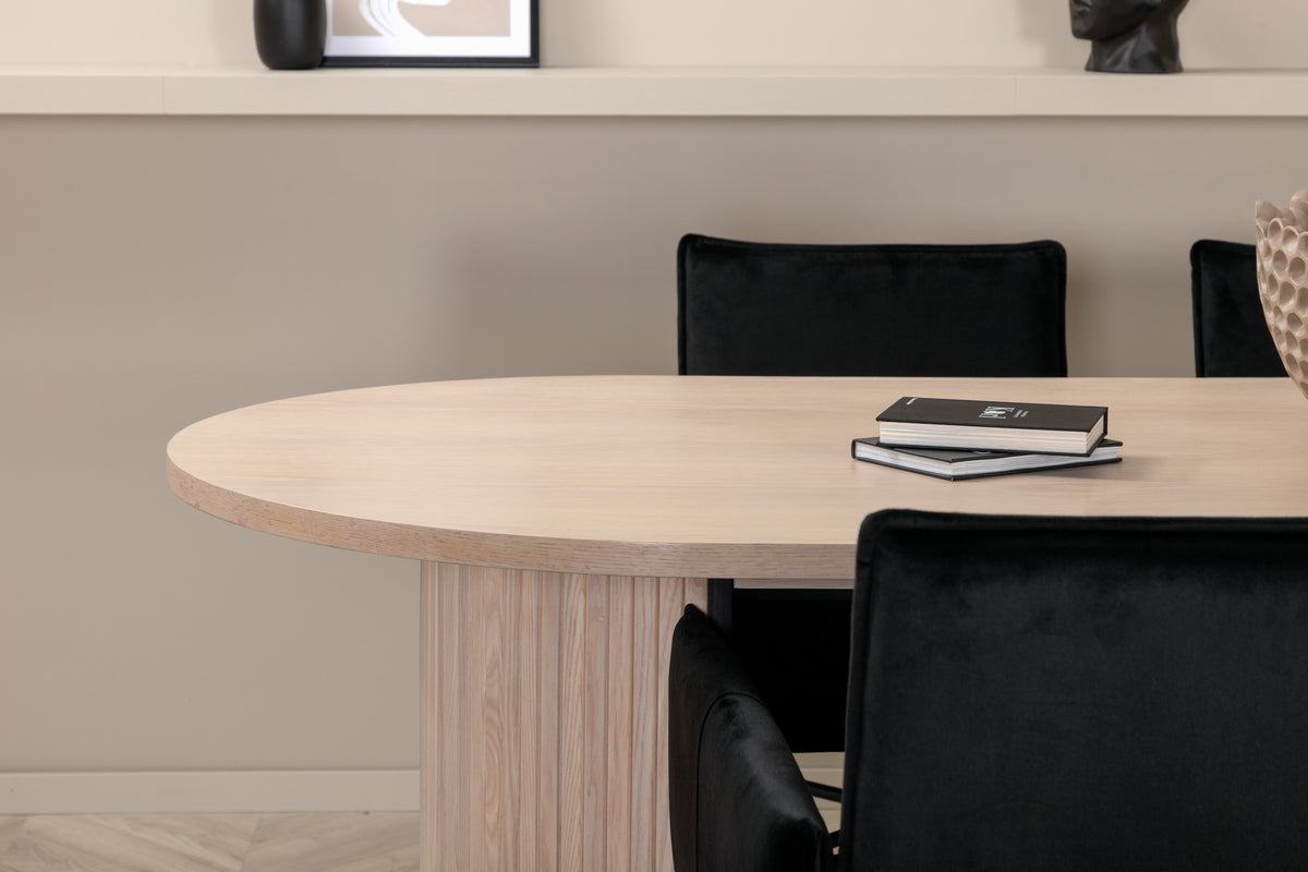 Venture Design Petra & Bianca Matstolar Svart + Matbord 90x200