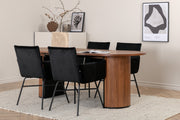 Venture Design Petra & Bianca Matstolar Svart + Matbord 90x200