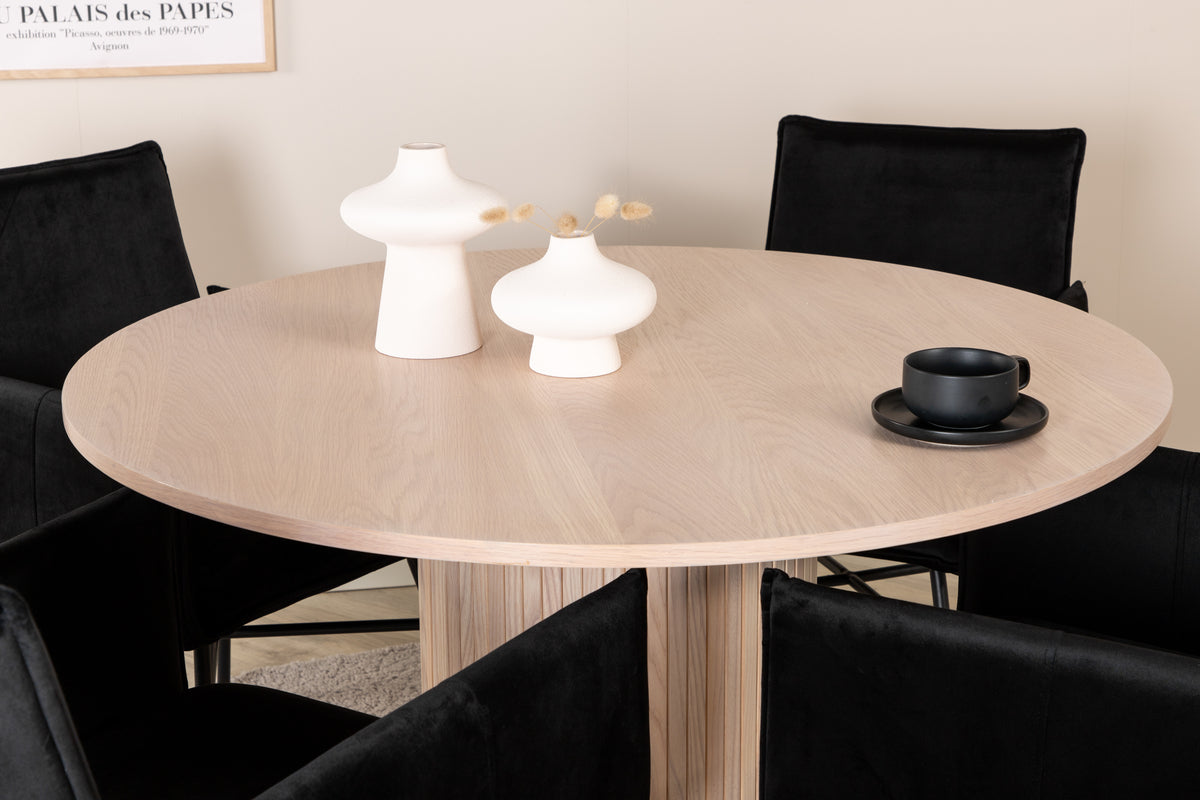Venture Design Petra & Bianca Matstolar Svart + Matbord ⌀110