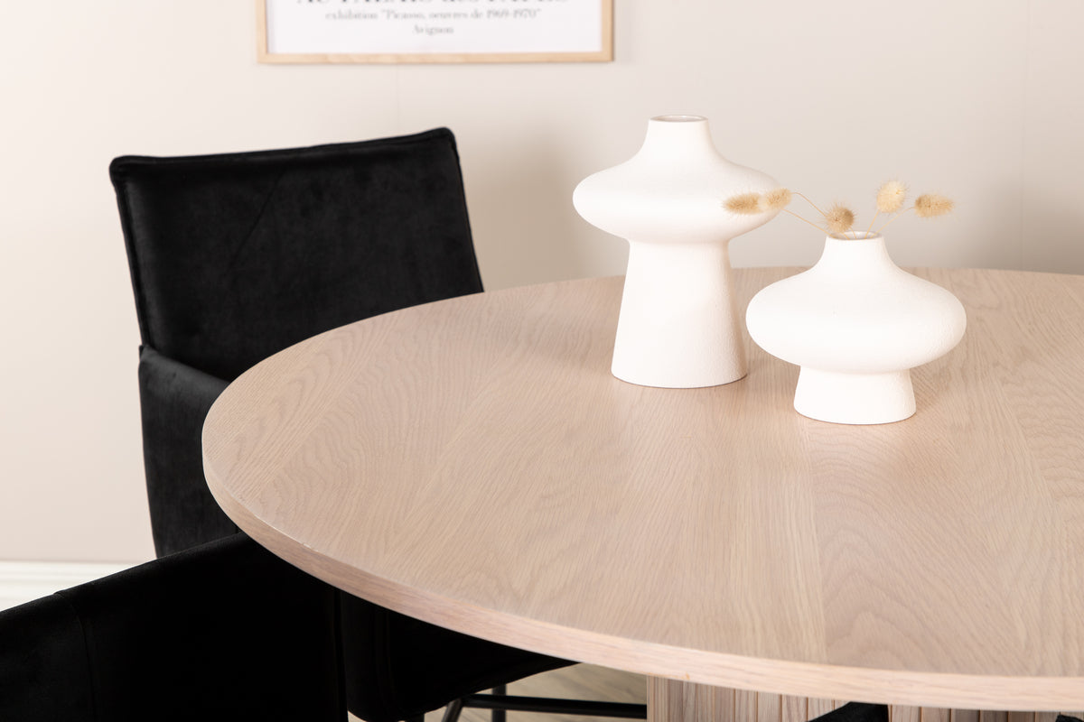 Venture Design Petra & Bianca Matstolar Svart + Matbord ⌀110
