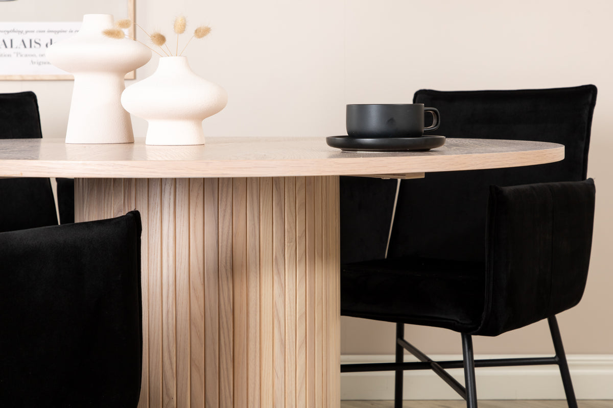 Venture Design Petra & Bianca Matstolar Svart + Matbord ⌀110