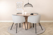 Venture Design Berit & Bianca Matstolar Grå + Runda Matbord ⌀110 Vitputsad