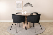 Venture Design Berit & Bianca Matstolar Svart + Runda Matbord ⌀110 Vitputsad