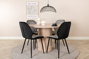 Venture Design Emma & Bianca Matstolar 2-pack Grå + Runda Matbord ⌀110 Vitputsad