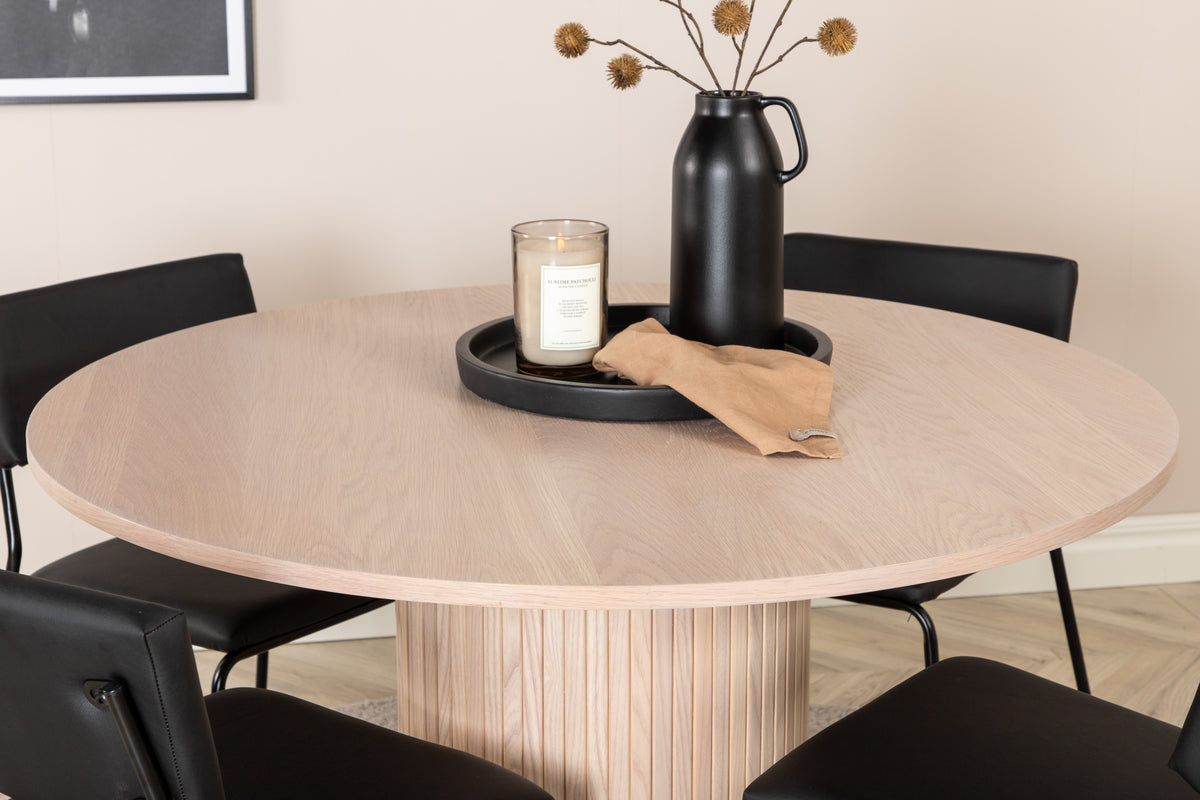 Venture Design Kenth & Bianca Matstolar Svart + Matbord ⌀110