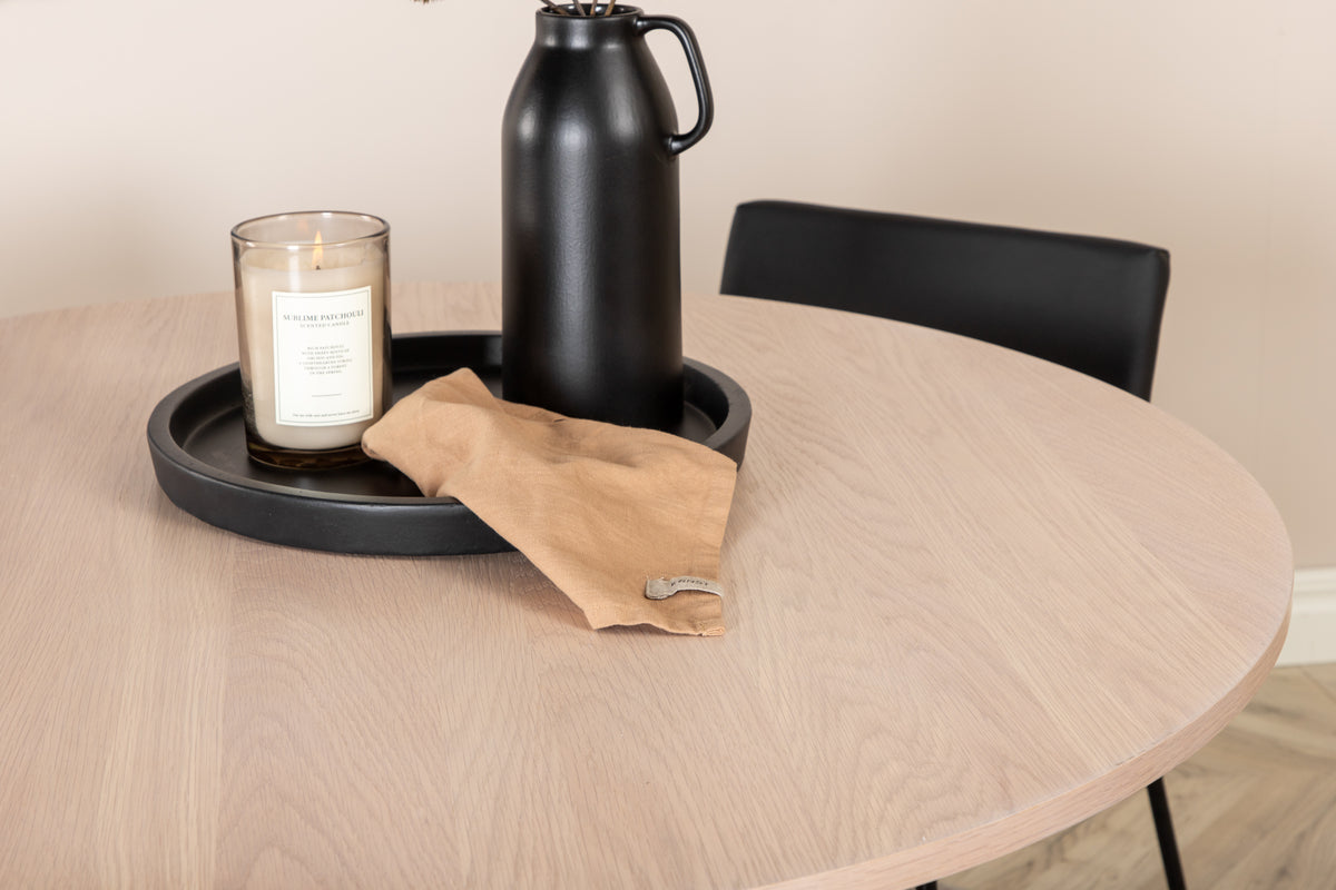 Venture Design Kenth & Bianca Matstolar Svart + Matbord ⌀110