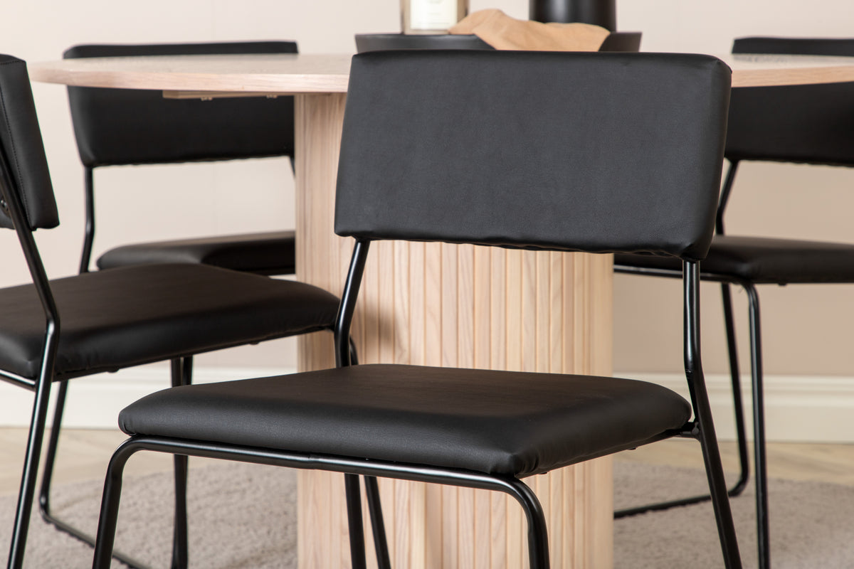 Venture Design Kenth & Bianca Matstolar Svart + Matbord ⌀110
