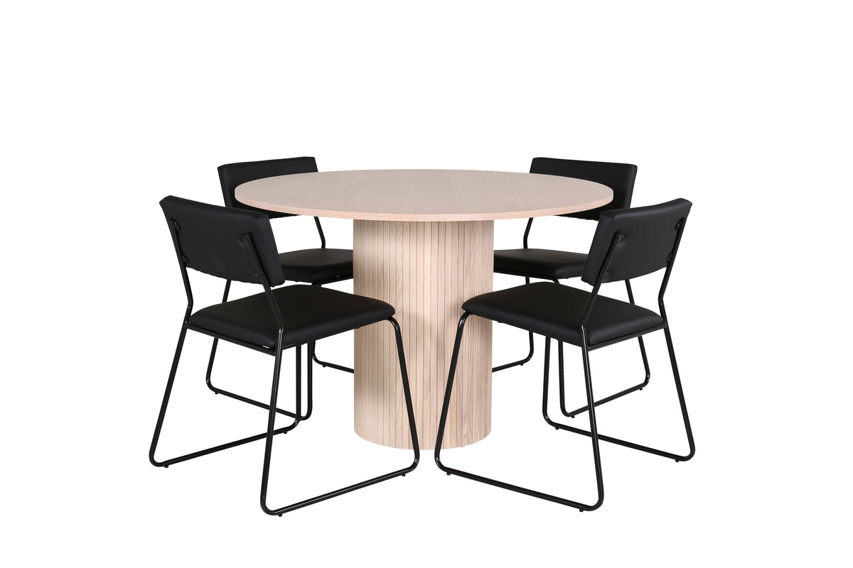 Venture Design Kenth & Bianca Matstolar Svart + Matbord ⌀110