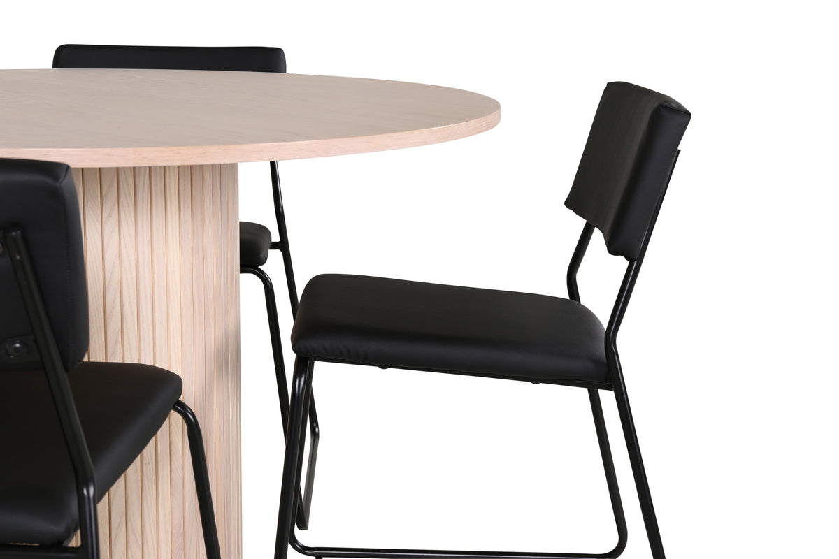 Venture Design Kenth & Bianca Matstolar Svart + Matbord ⌀110
