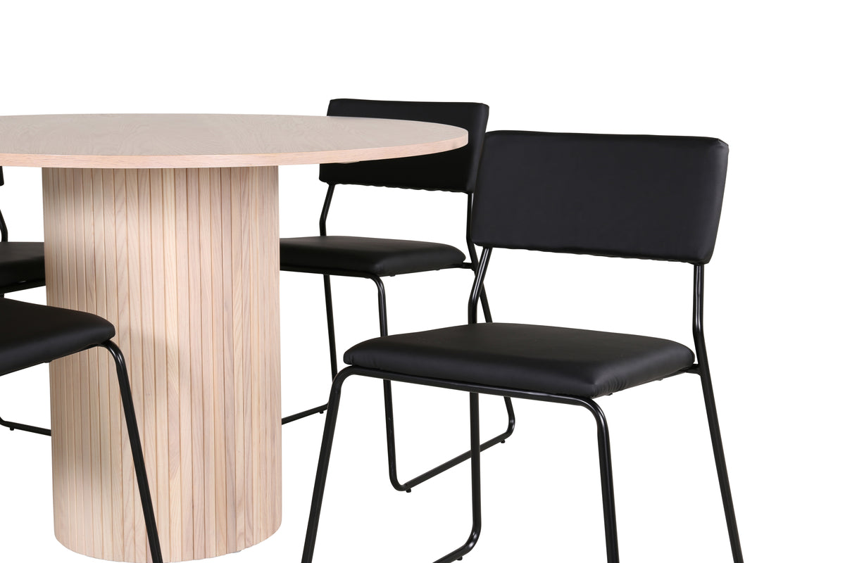 Venture Design Kenth & Bianca Matstolar Svart + Matbord ⌀110
